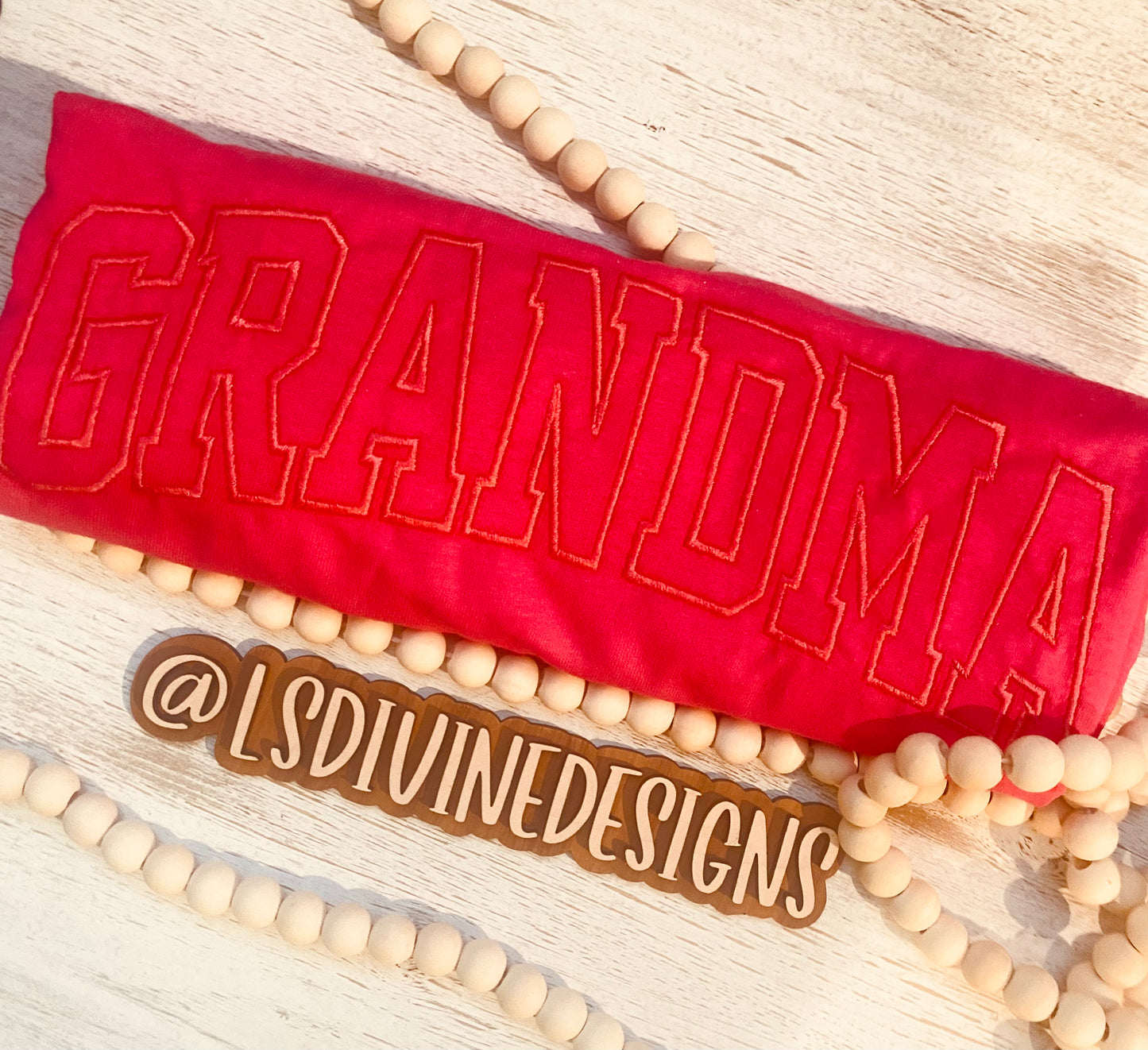 “Grandma” Embroidered Shirt-Pink