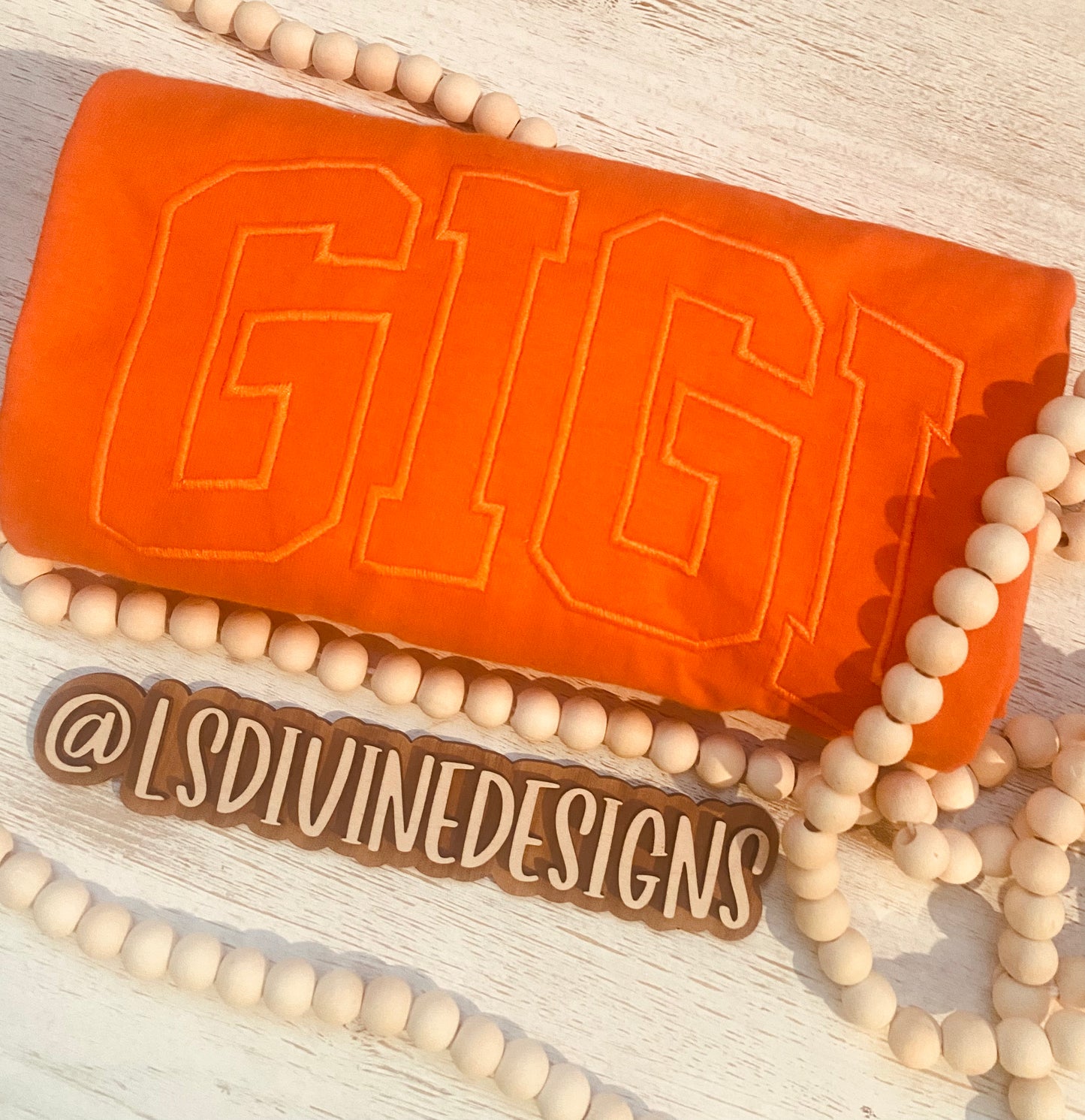 Embroidered “GIGI” Shirt-Orange