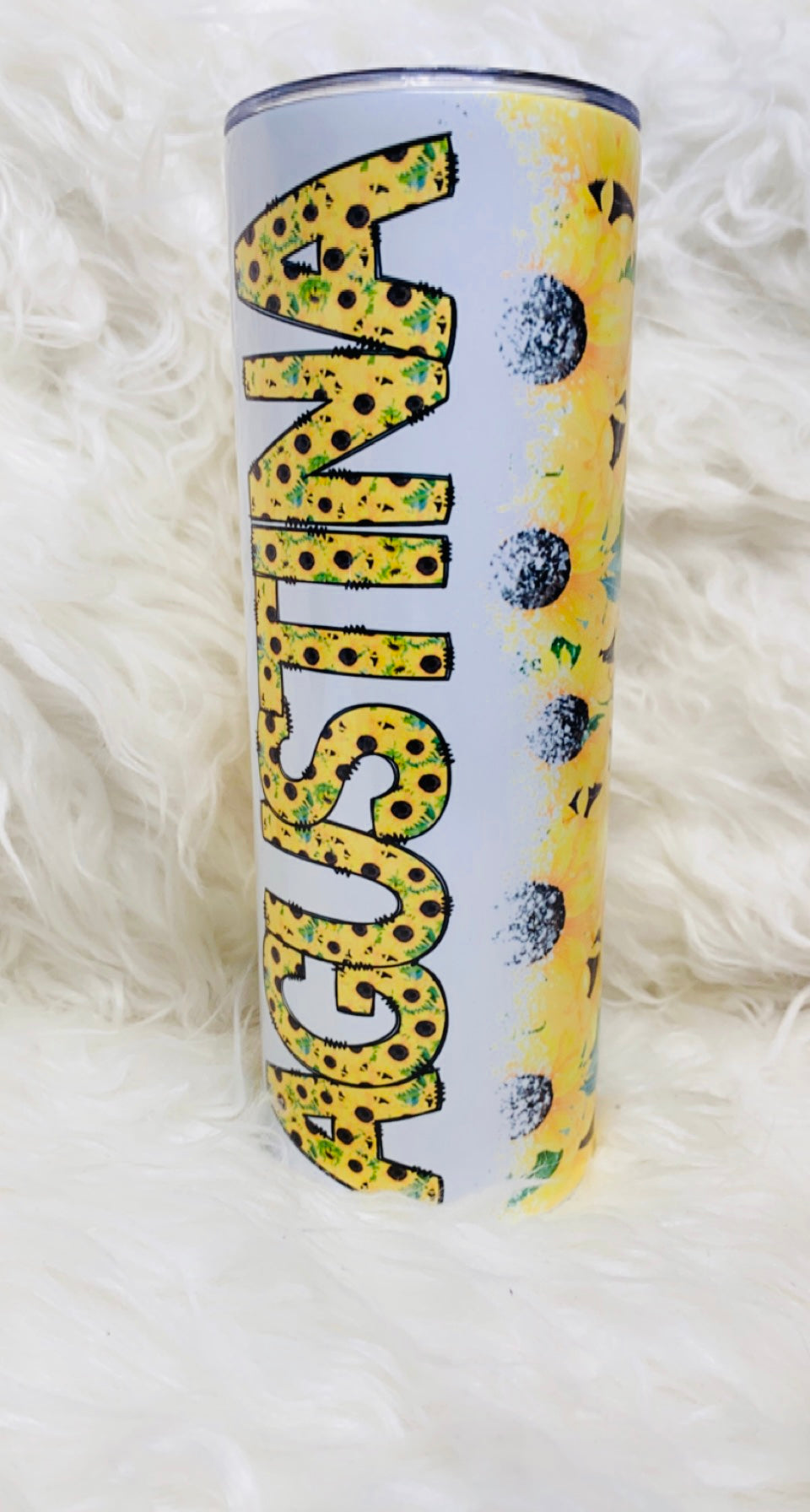20 oz Sunflower Tumbler w/name