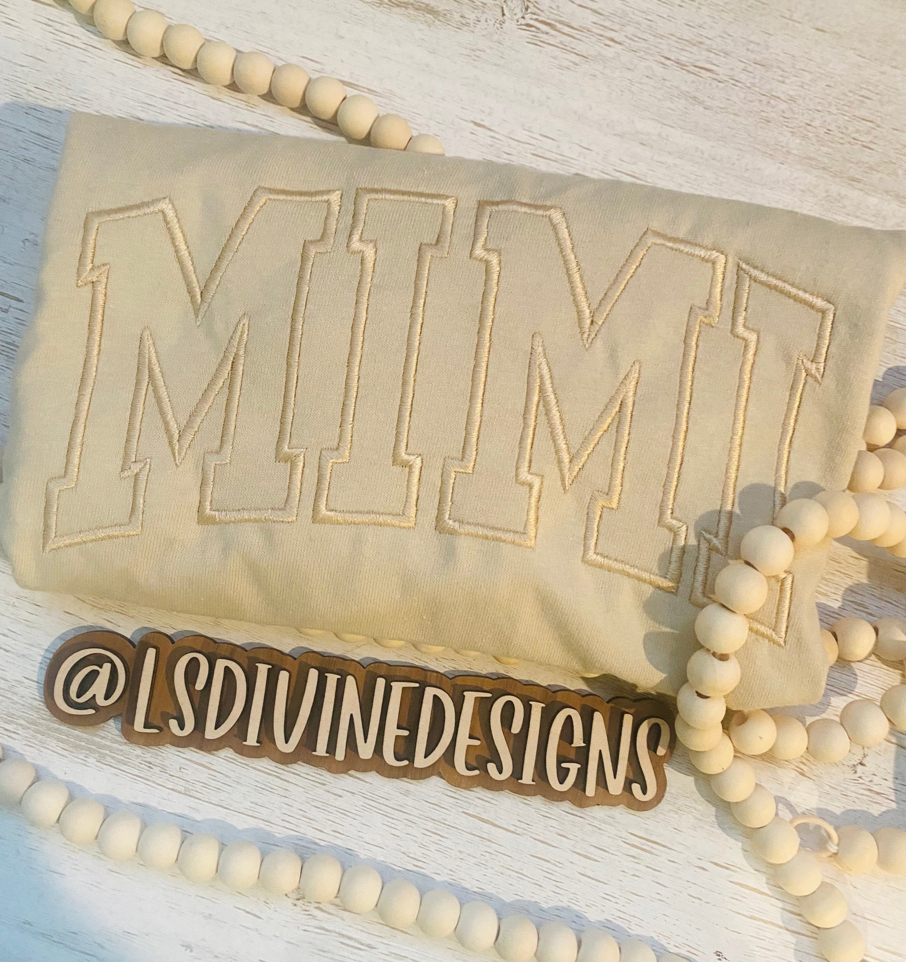 Embroidered “MIMI” shirt-Beige