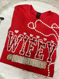 “Wifey” Embroidered Sequin Shirt